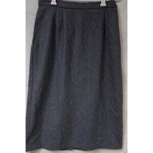 Vtg Hunter Sportswear W30 Grey Midi A-Line USA Pockets Lined Wool Pleated Skirt